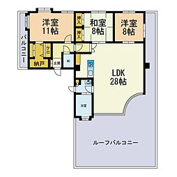 ユニバース大濠 3SLDKの間取図画像