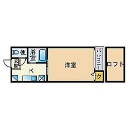 アメニティ六本松ステーション 1Kの間取図画像