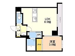 ADORE 六本松 PROUD 1LDKの間取図画像