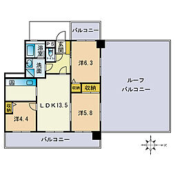 ダイアパレス大濠公園2 3LDKの間取図画像