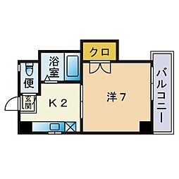 YGビル 1Kの間取図画像