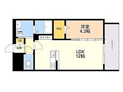 KLTOJINEAST 1LDKの間取図画像