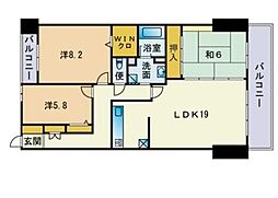 ベルメゾン赤坂フォレスト 3LDKの間取図画像