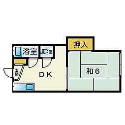 じゅんコーポ 1DKの間取図画像