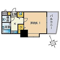 ライオンズマンション大濠第3 1Kの間取図画像