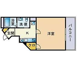 ダイナコート六本松5 1Kの間取図画像
