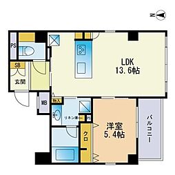 フィオーレ大濠公園 2LDKの間取図画像
