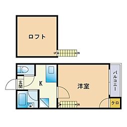 ナディア唐人町 1Kの間取図画像