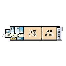 セピア西公園 2Kの間取図画像