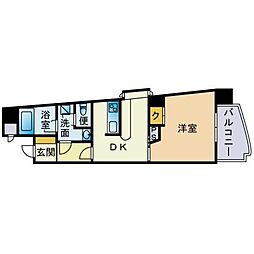FLEX大濠公園 1DKの間取図画像
