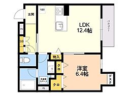 福岡市中央区大濠2丁目マンション 1LDKの間取図画像