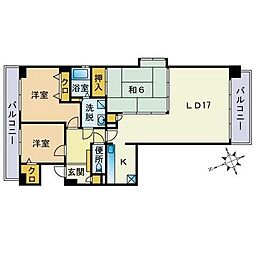 パロスけやき西 3LDKの間取図画像