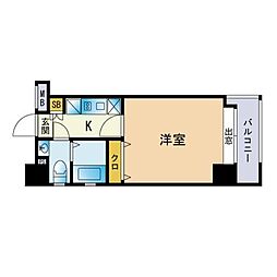 ダイナコートエスタディオ大濠公園 1Kの間取図画像