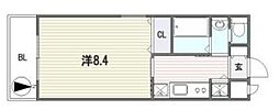 大濠アンビエンテ 1Kの間取図画像