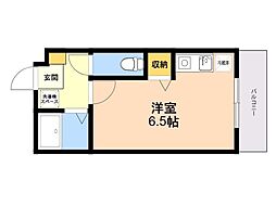 リック六本松 ワンルームの間取図画像