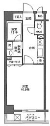 グランディール大濠 1Kの間取図画像