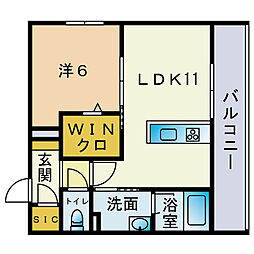 シャーメゾン六本松ヒルズ 1LDKの間取図画像
