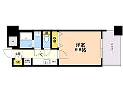 クラシオン草香江 1Kの間取図画像