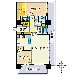グランドメゾン大濠公園THETOWER 2LDKの間取図画像