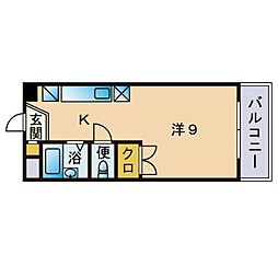 リリーフ大濠西 ワンルームの間取図画像