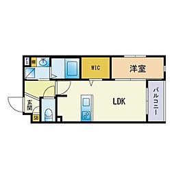 ガレット大濠公園ステーション 1LDKの間取図画像