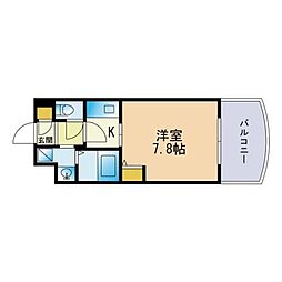 ラフォーレ西公園 1Kの間取図画像