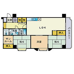 ライオンズマンション赤坂 3SLDKの間取図画像
