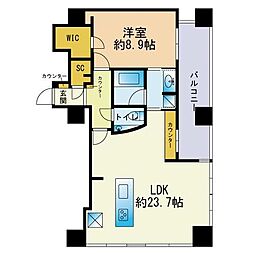 ロイヤルパークス大名 1LDKの間取図画像