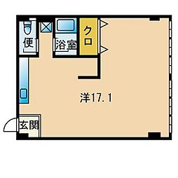 荒木ビル ワンルームの間取図画像