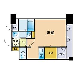 エンクレスト博多GATE ワンルームの間取図画像