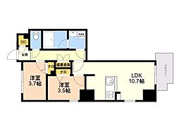 MODERN PALAZZO博多Bay 2LDKの間取図画像