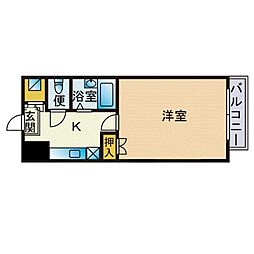 ITマンションサンスカイ北天神 1Kの間取図画像