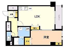 フォレステージュ天神 1LDKの間取図画像