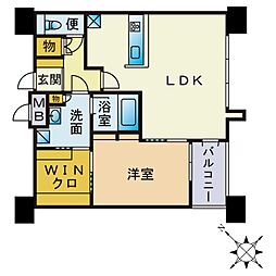 エンクレストベイサイド通り 1LDKの間取図画像