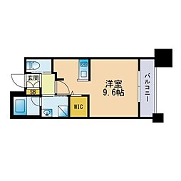 エンクレスト呉服町 ワンルームの間取図画像