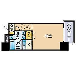 エステート・モア天神倶楽部 1Kの間取図画像