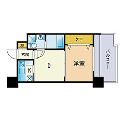 エステート・モア大手門 2Kの間取図画像