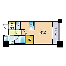 エンクレスト呉服町 ワンルームの間取図画像