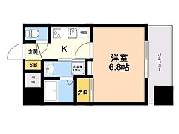 DSTOWER大博通り 1Kの間取図画像