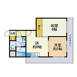 ダイアパレス天神東 2DKの間取図画像