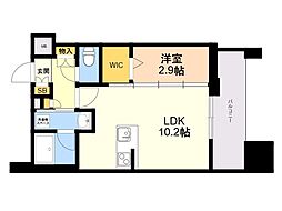 エンクレスト天神PORT 1LDKの間取図画像
