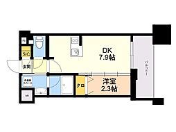 エンクレスト天神PORT 1DKの間取図画像