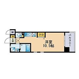 エンクレスト奈良屋 ワンルームの間取図画像