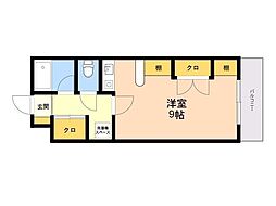 ベイサイドさくら ワンルームの間取図画像