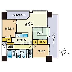 KDXレジデンス西公園 3LDKの間取図画像
