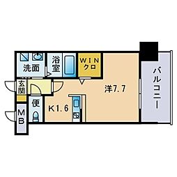 エンクレストベイ天神東2 1Kの間取図画像