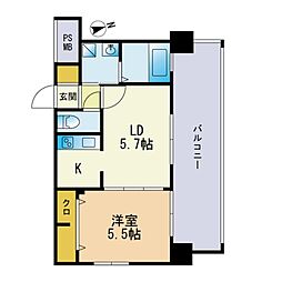 エンクレスト大手門3 2Kの間取図画像