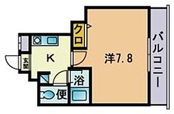 リヴァージュ大手門 1Kの間取図画像