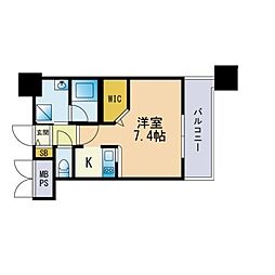 エンクレスト大手門3 1Kの間取図画像