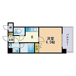 アクアシティ天神ノース 1Kの間取図画像